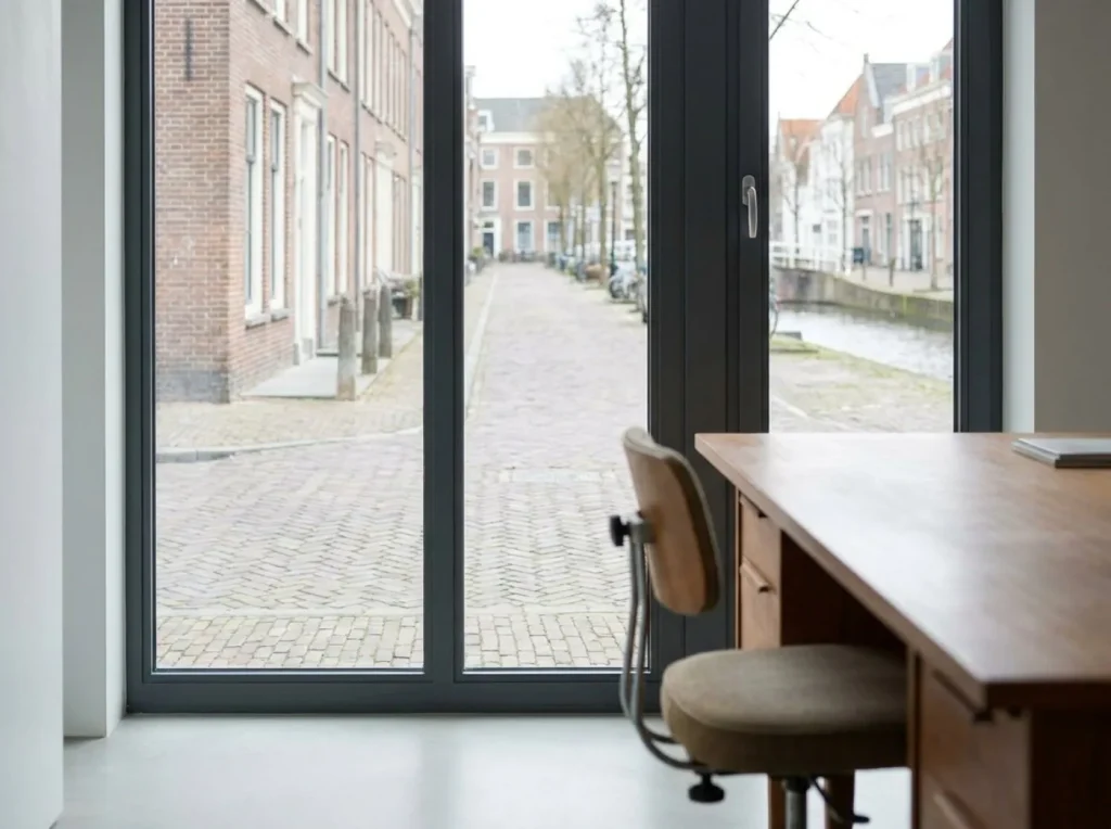 Werkkamer met daglicht door een nieuw kozijn