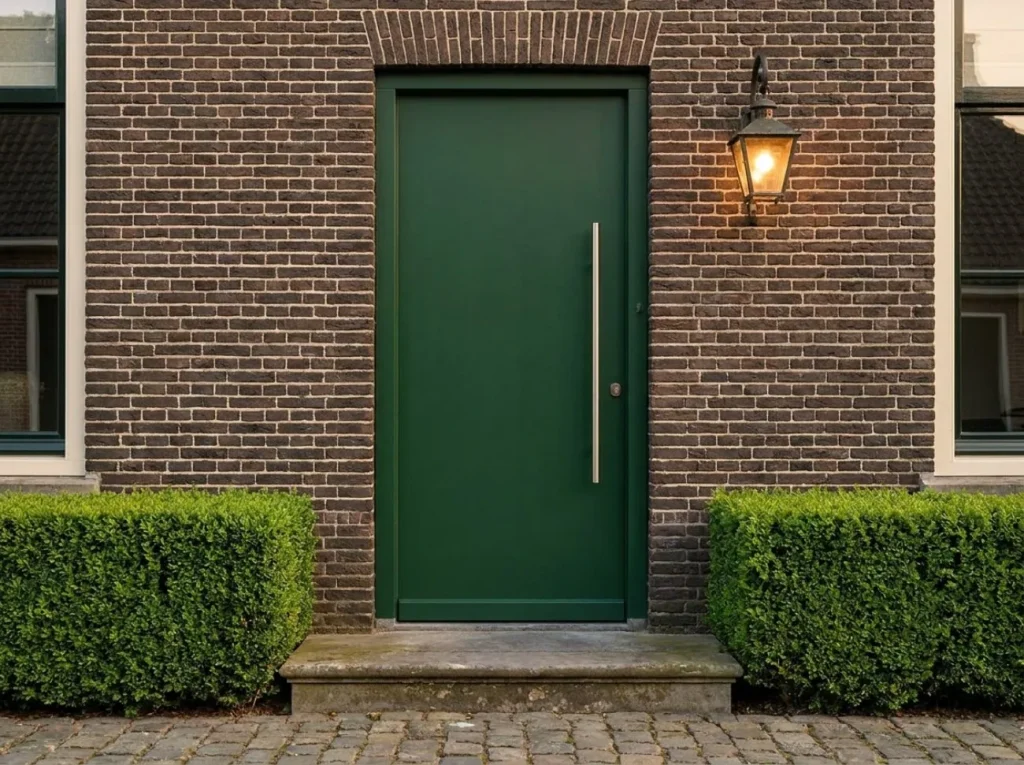 Achterdeur van een woning bij daglicht
