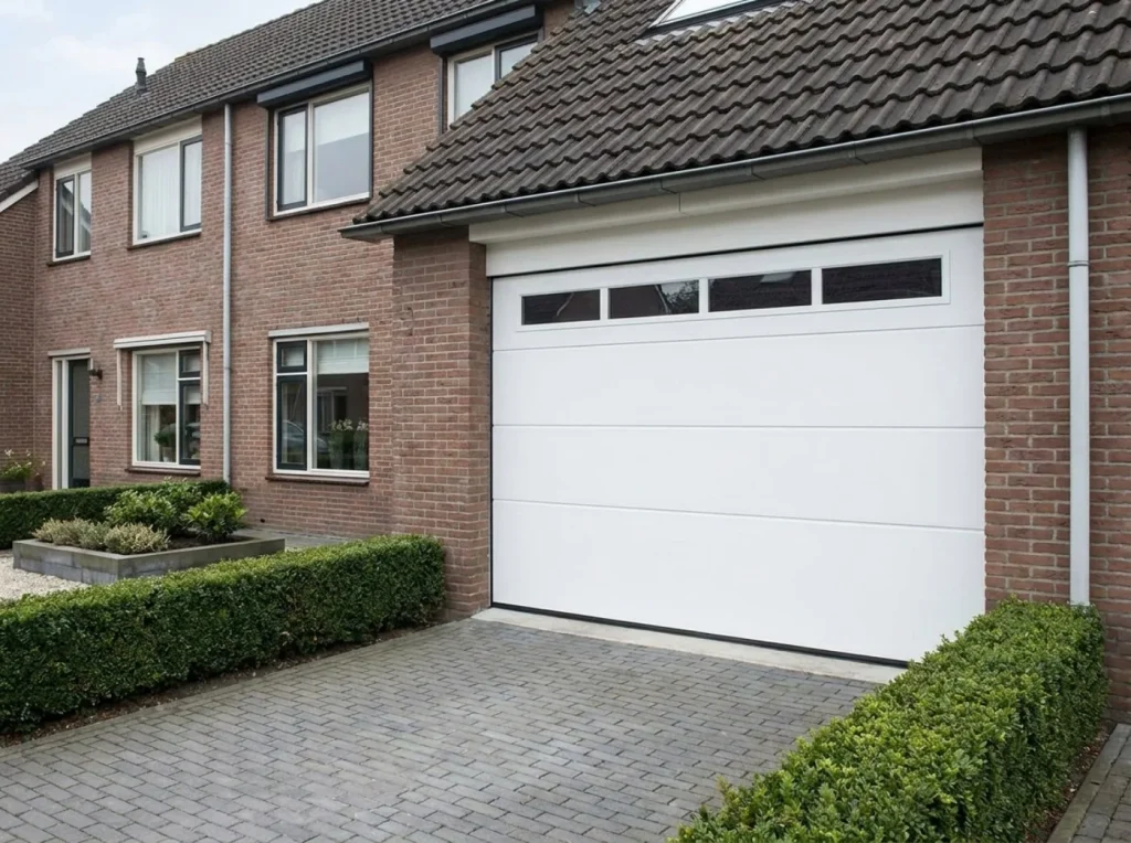 Sectionaaldeur van een Nederlandse woning