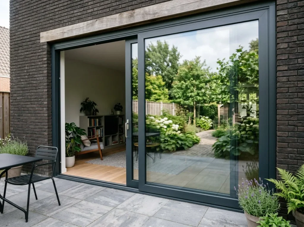 Schuifpui aan een terras