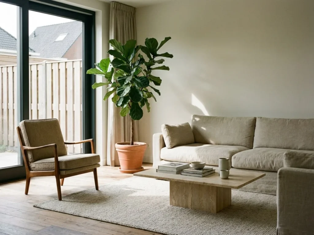 Woonkamer met schuifpui