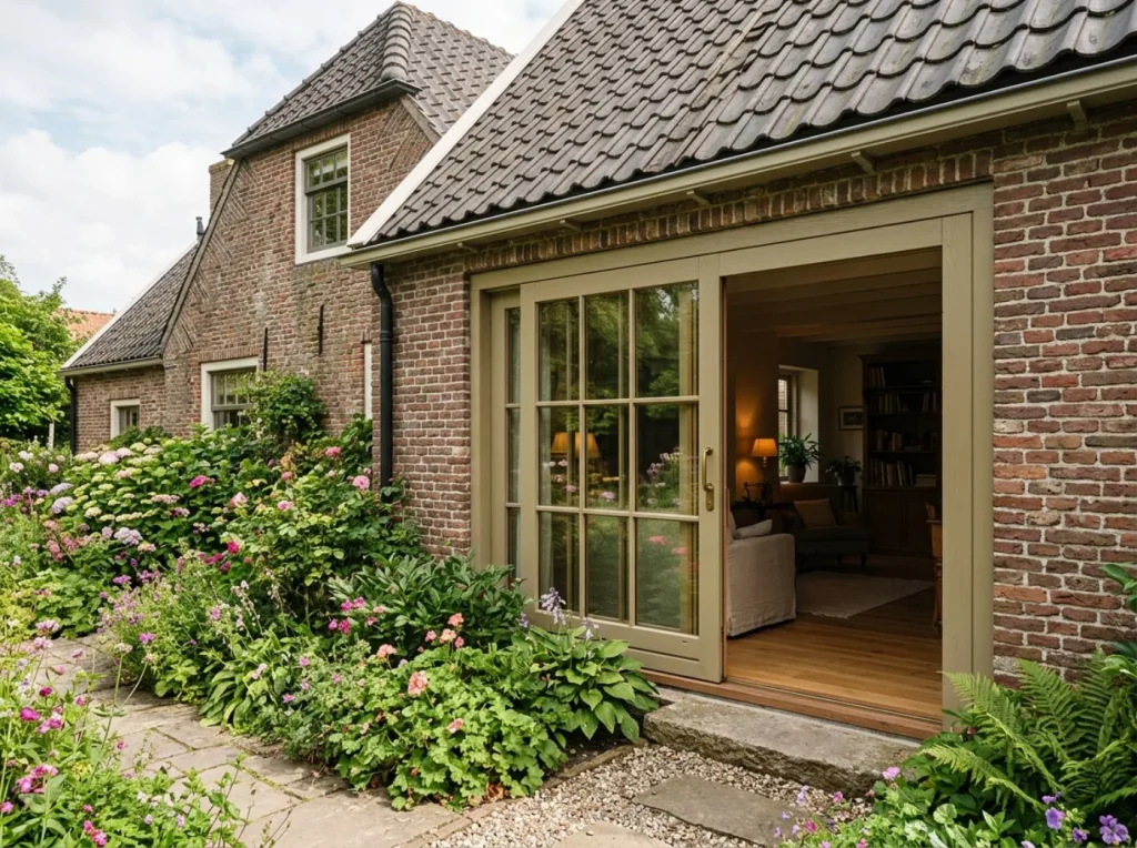 Grote schuifpui aan een terras